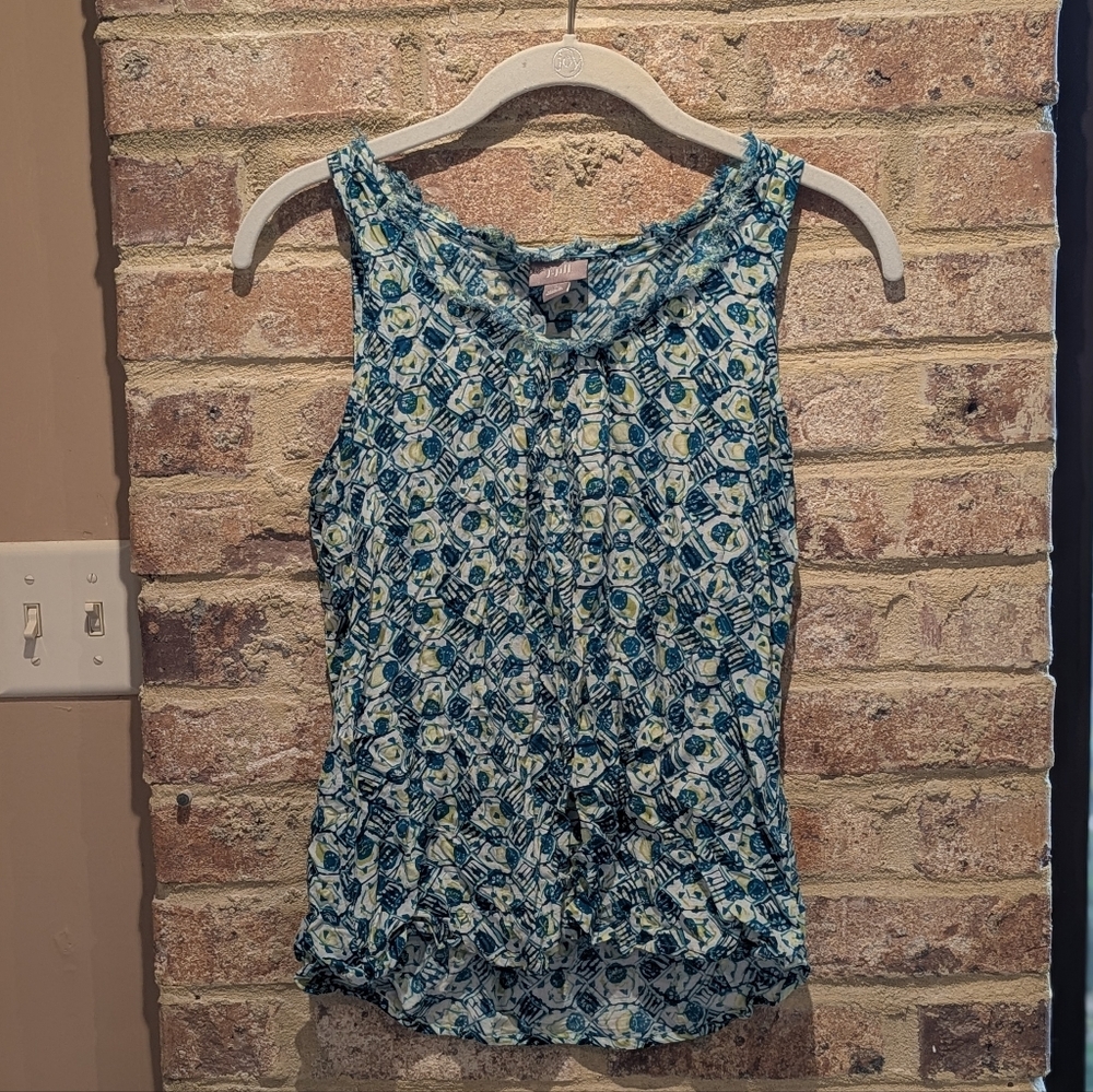 J. Jill Blue and Green Print Sleeveless Camisole